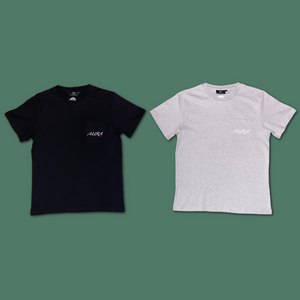 Heather Grey "AURA" Pocket Tee