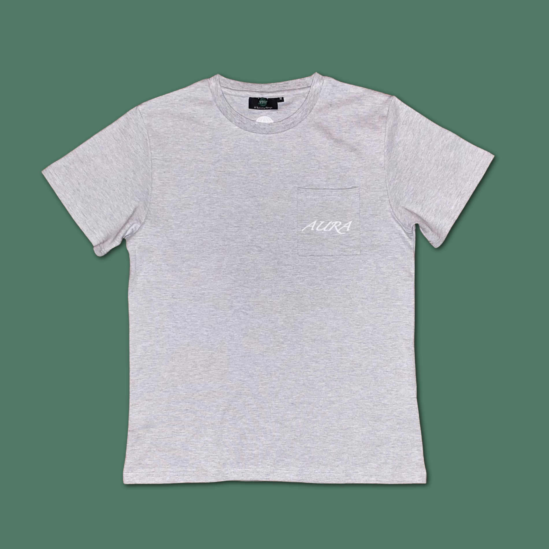 Heather Grey "AURA" Pocket Tee