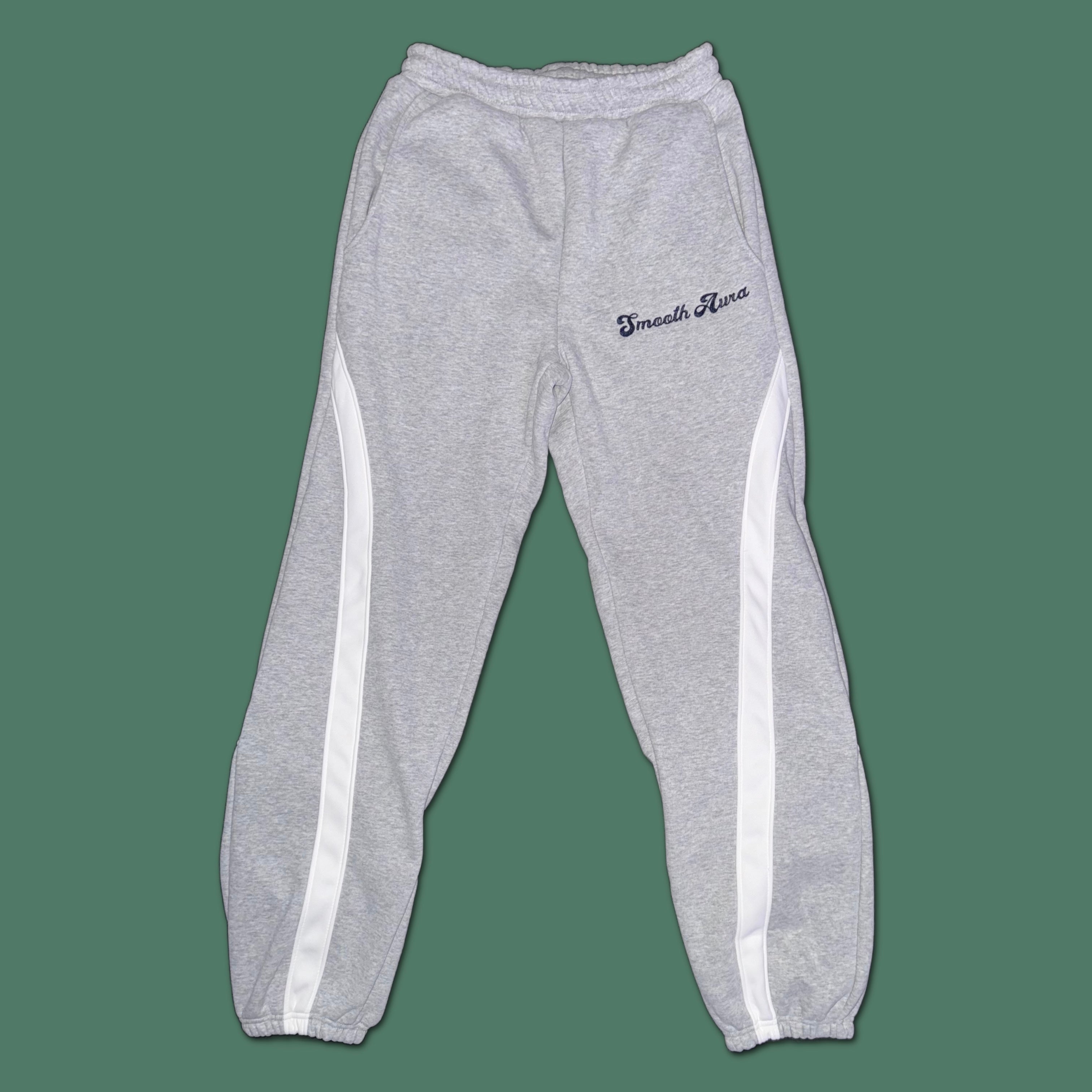 Heather Grey "Smooth Aura" Striped Sweatpants