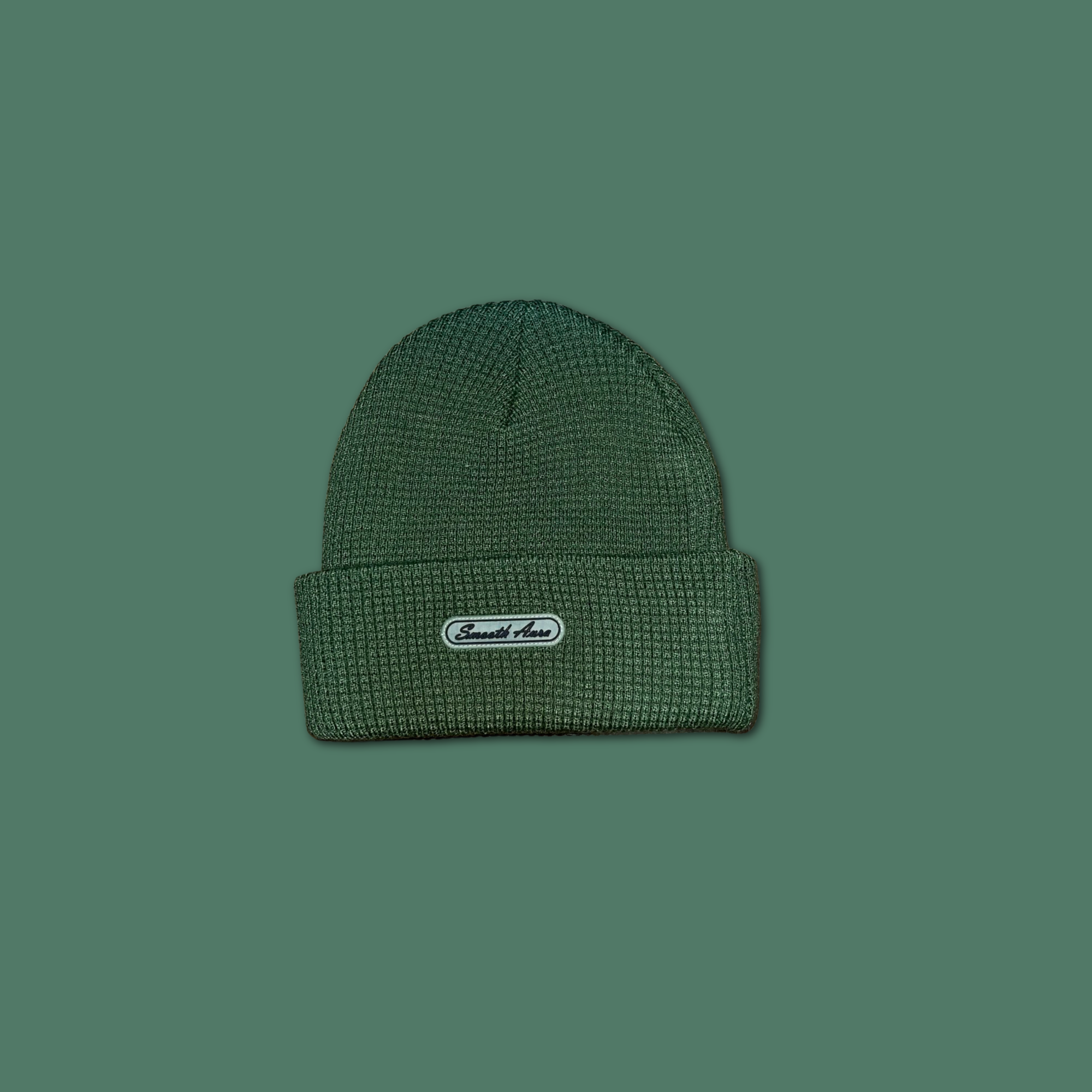 Hunter Green Waffle Knit Beanie