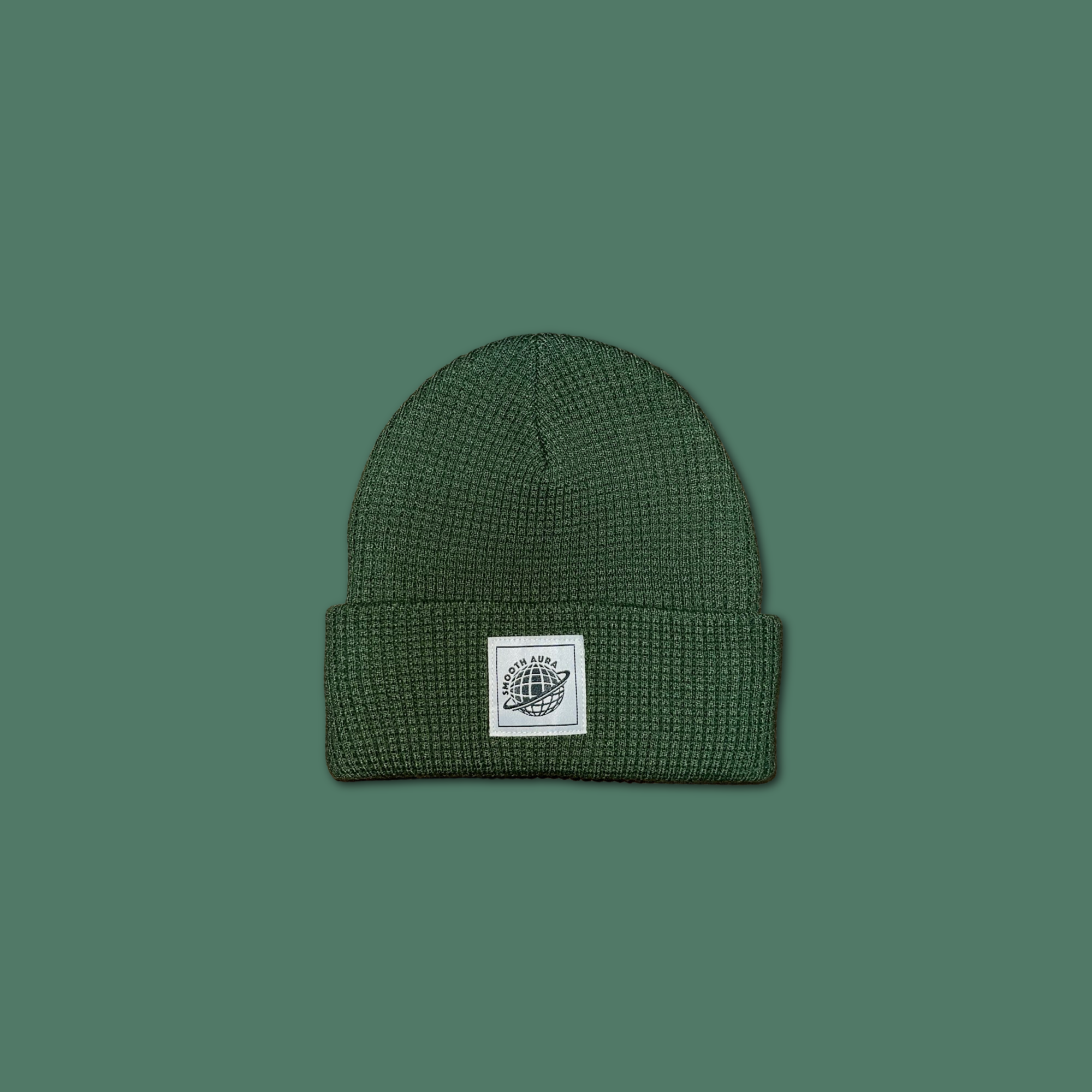 Hunter Green Waffle Knit Beanie