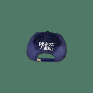 Navy "protect your aura." Corduroy Hat
