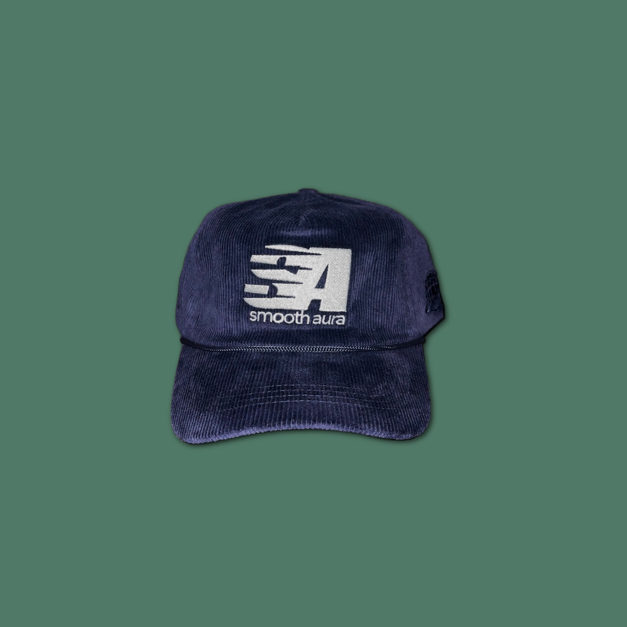 Navy "protect your aura." Corduroy Hat