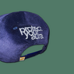 Load image into Gallery viewer, Navy &quot;protect your aura.&quot; Corduroy Hat
